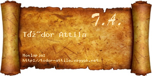 Tódor Attila névjegykártya